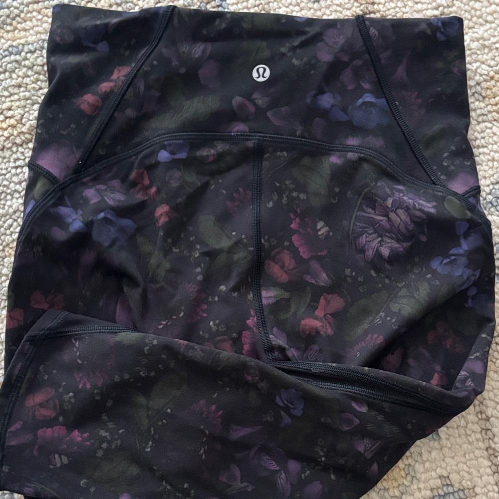 lululemon athletica Black Floral Leggings